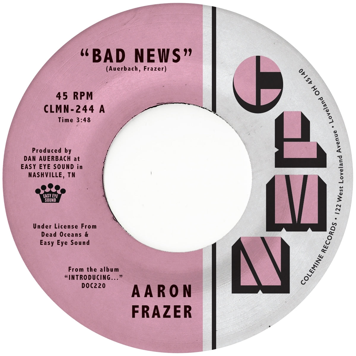Aaron Frazer - Bad News / Done Lyin' Vinyl, 7" grey