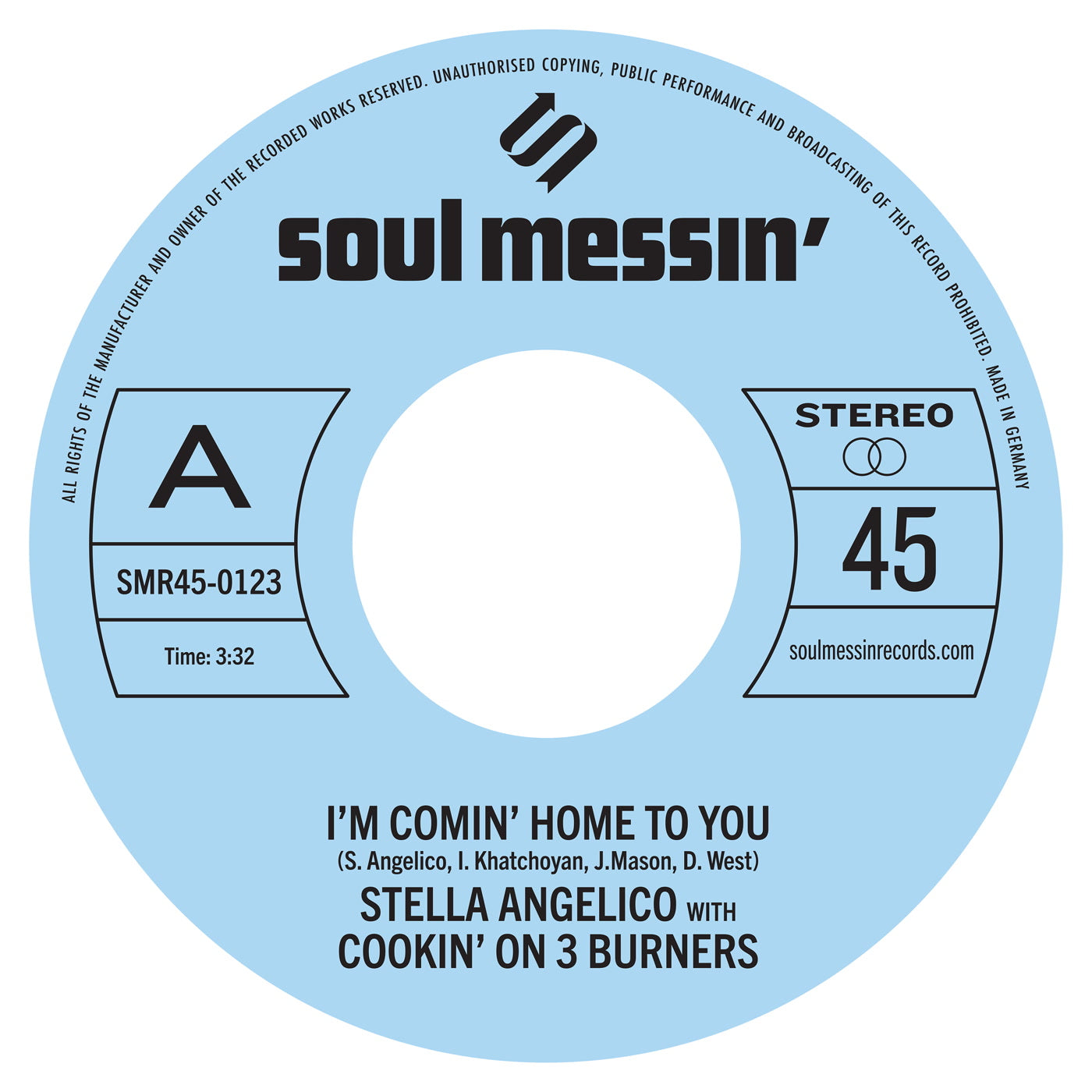 Stella Angelico with Cookin' On 3 Burners – I'm Comin' Home To You / Whole Woman Vinyl, 7"