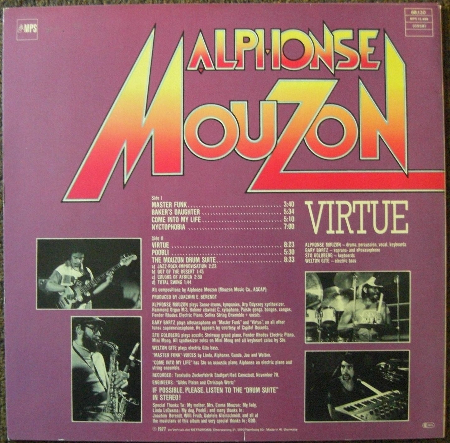 Alphonse Mouzon – Virtue Vinyl, LP, Album DE 1977