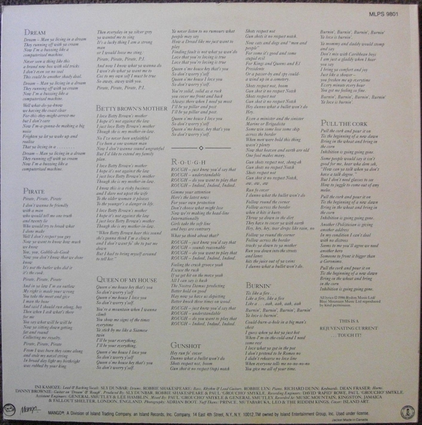 Ini Kamoze – Pirate Vinyl, LP, Album US 1986