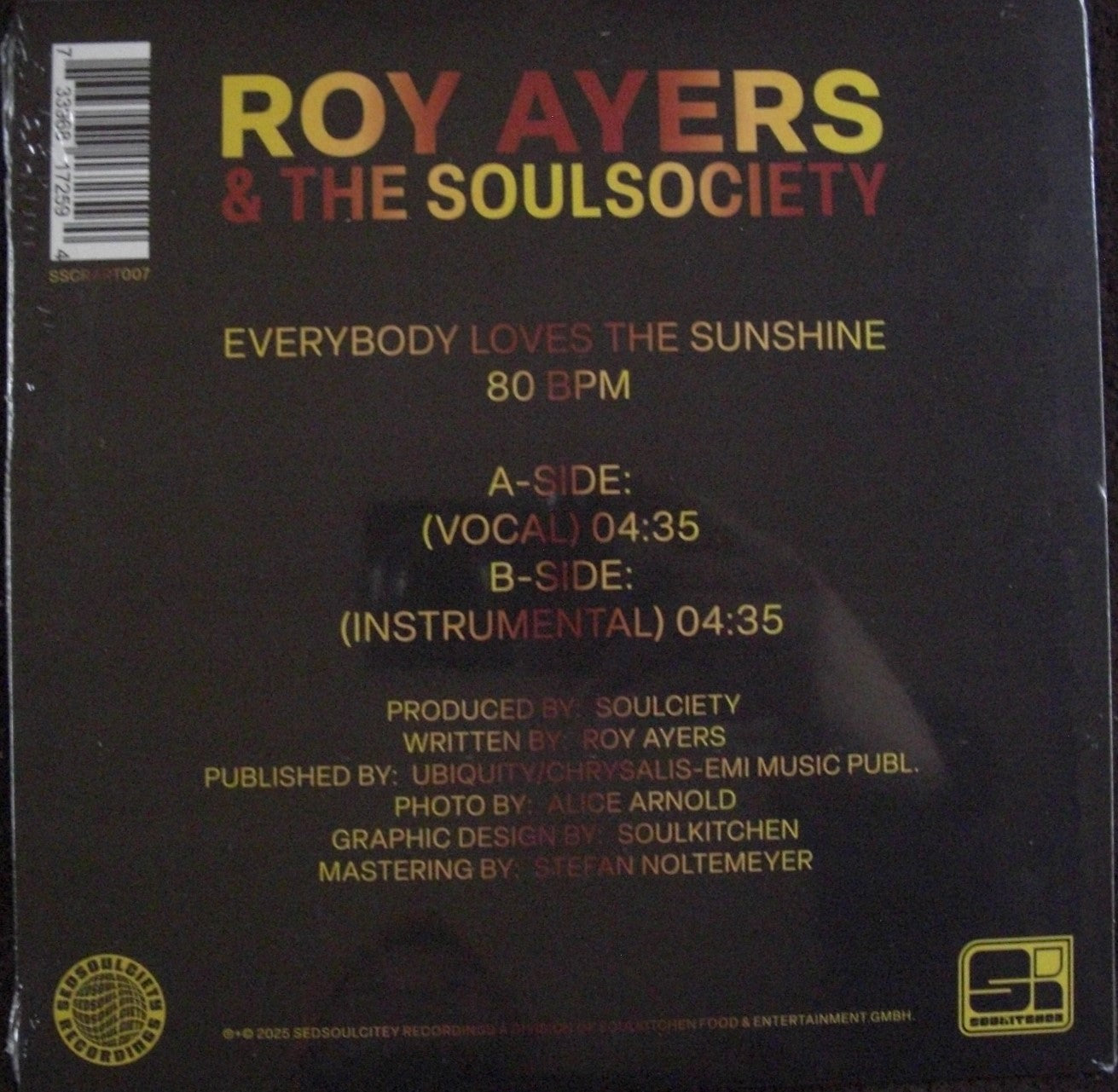 Roy Ayers & The Soul Society – Everybody Loves The Sunshine Vinyl, 7", Reissue black