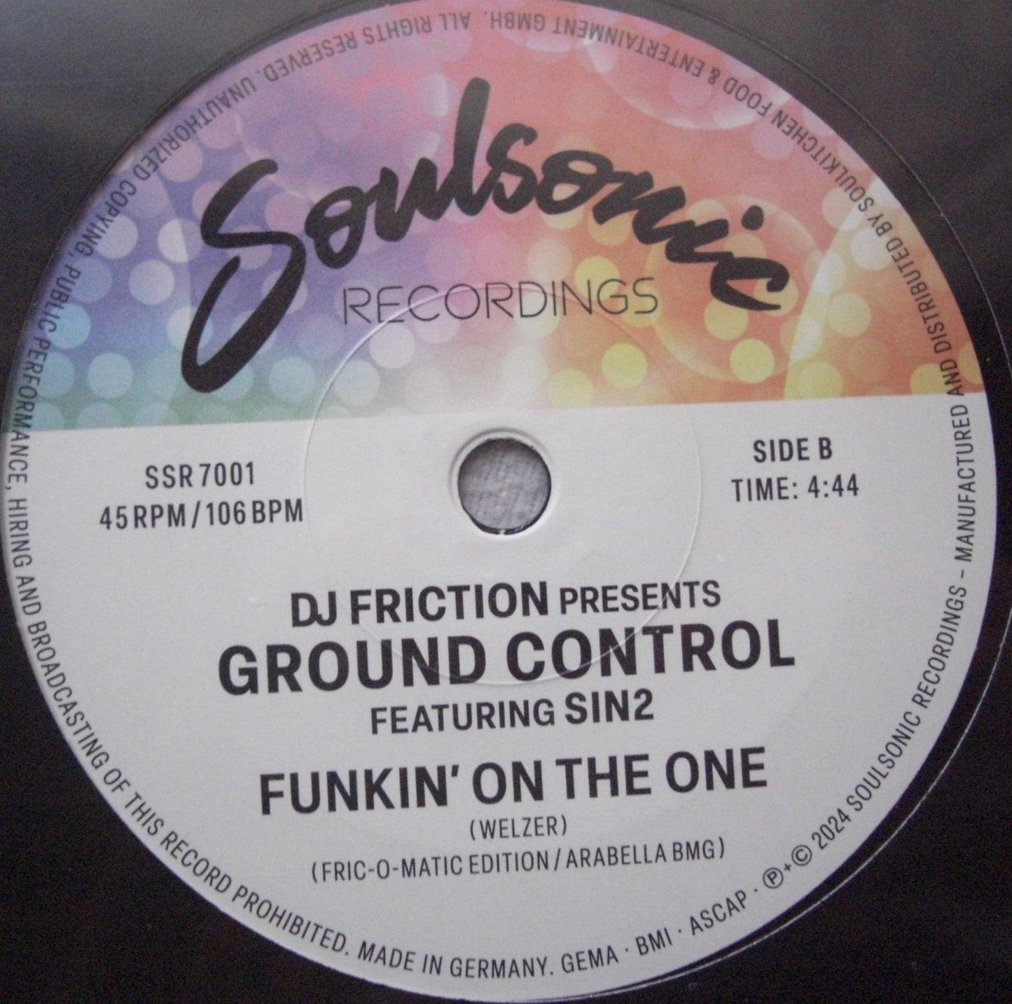 DJ Friction Pres. Ground Control Feat. David Whitley – All Night Long / Funkin' On The One Vinyl, 7"
