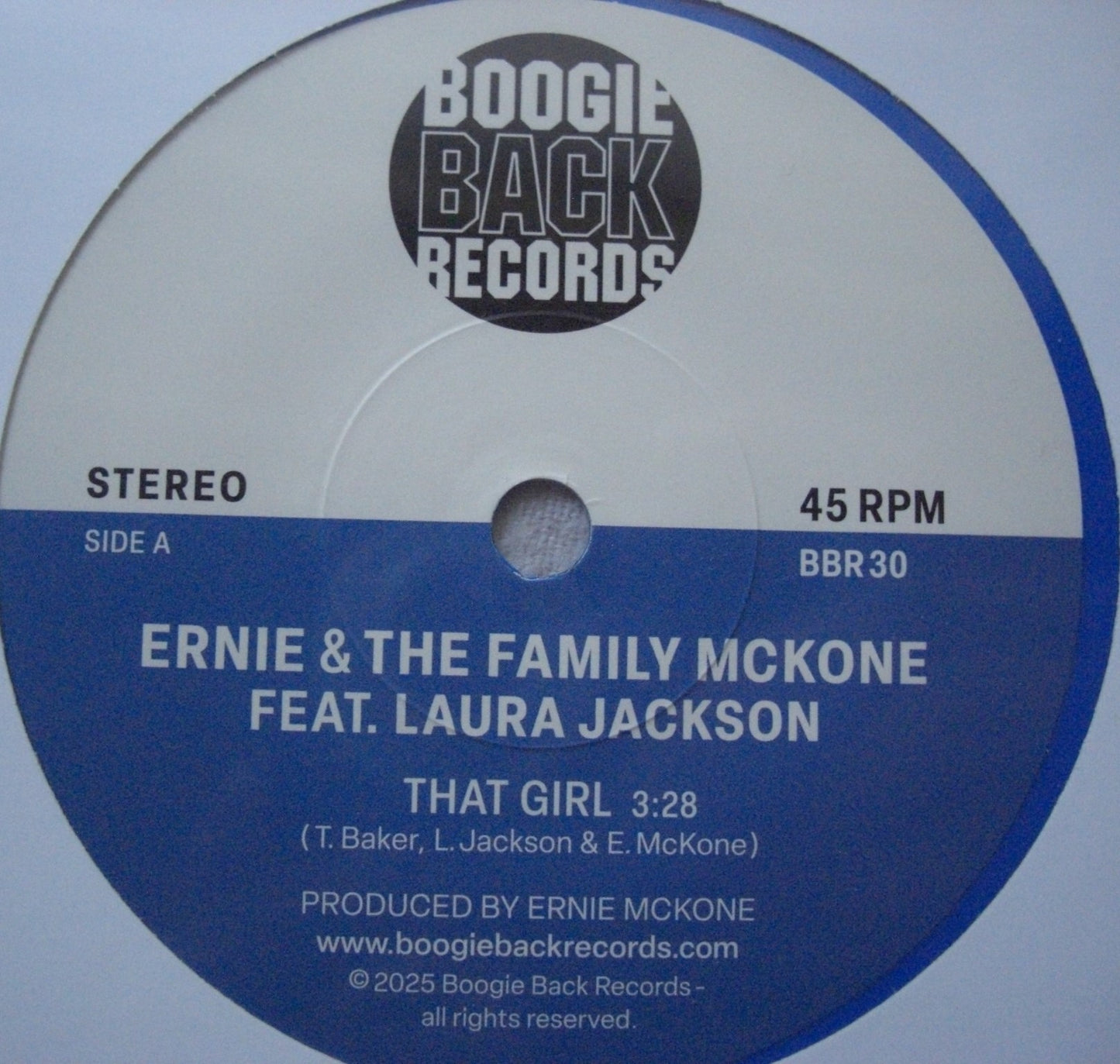 Ernie & The Family McKone Feat. Laura Jackson – That Girl Vinyl, 7" Limited blue