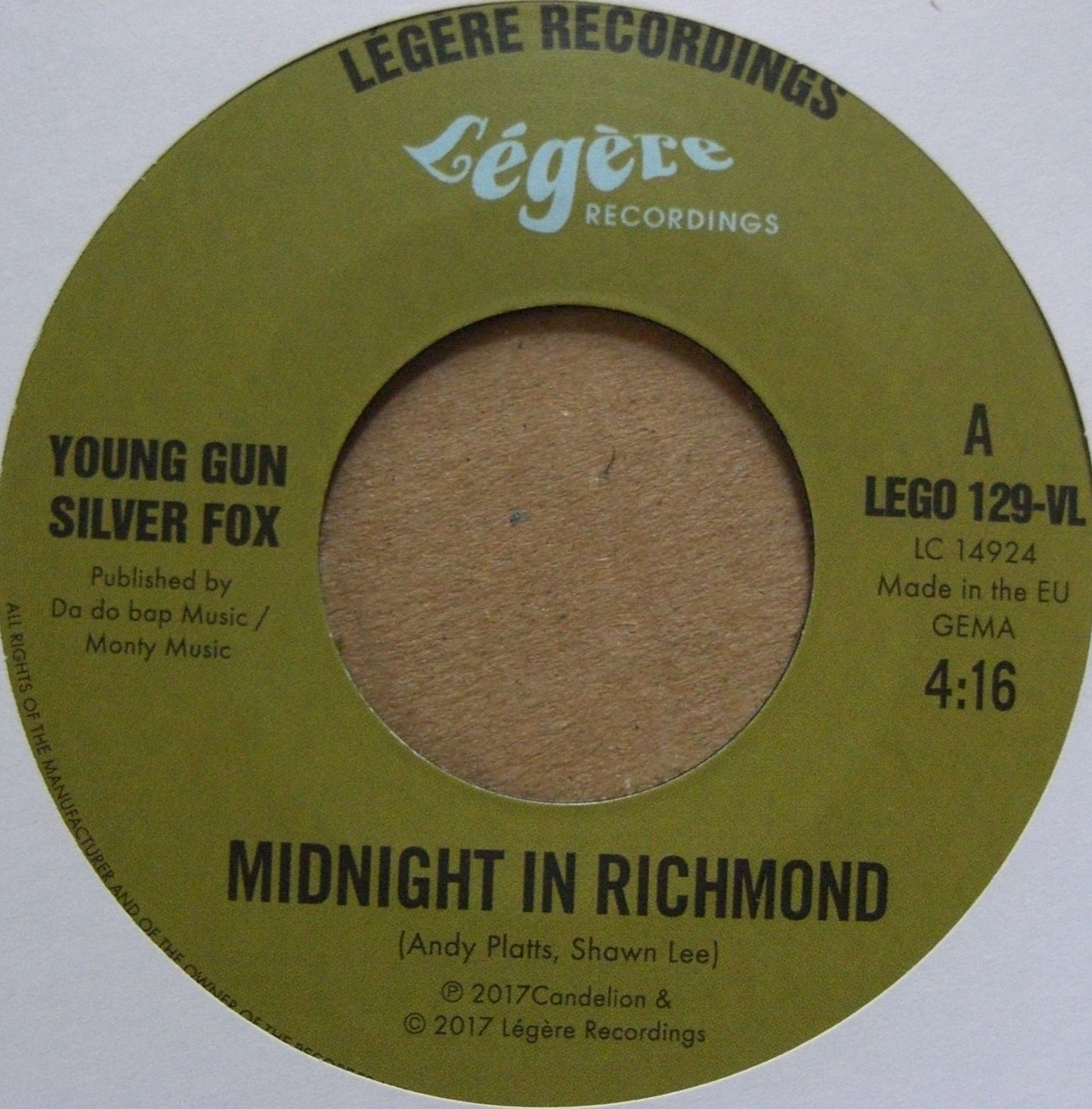 Young Gun Silver Fox – Midnight In Richmond/ Lenny Vinyl, 7"