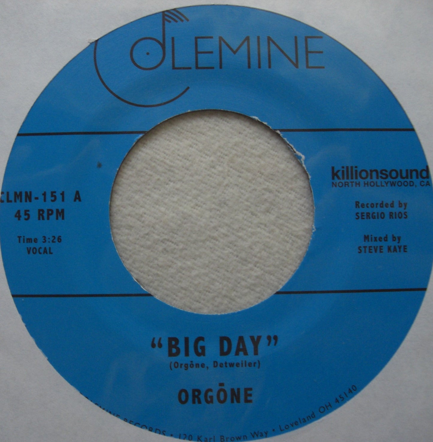 Orgone – Big Day / Hound Dogs Vinyl, 7"