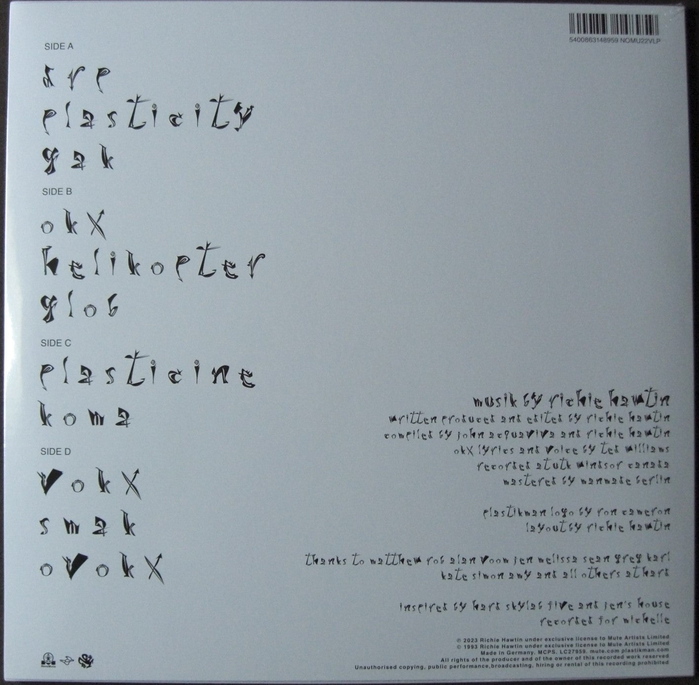 Plastikman – Sheet One 2x Vinyl, LP, Album 30th Anniversary