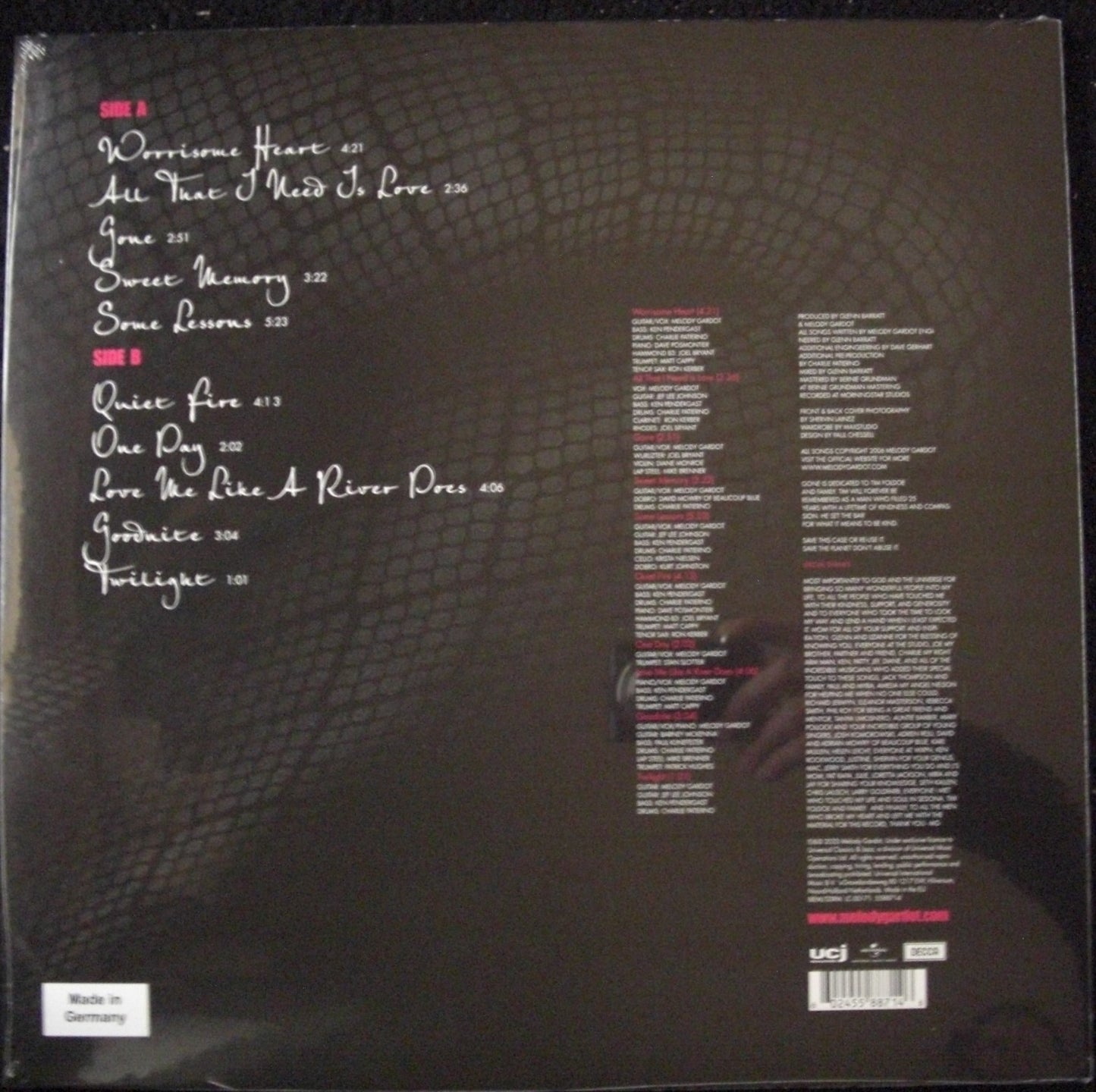 Melody Gardot – Worrisome Heart Vinyl, LP, Album, Limited Edt, Reissue pink