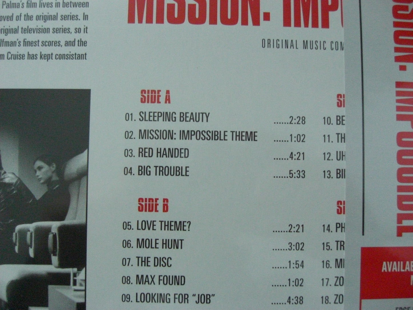 Danny Elfman - Mission Impossible Soundtrack 2 x Vinilo, LP Álbum rojo