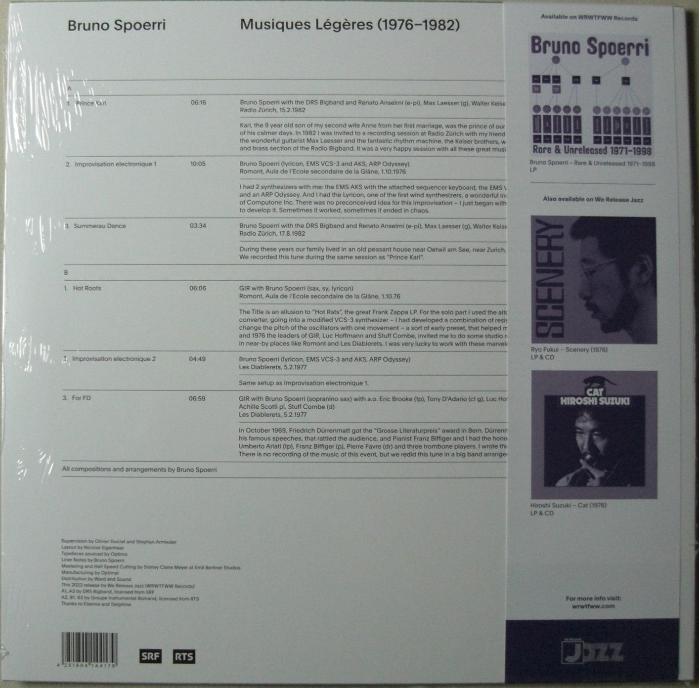 Bruno Spoerri – Musiques Légères (1976-1982) Vinyl, LP, Album, Limited Edt