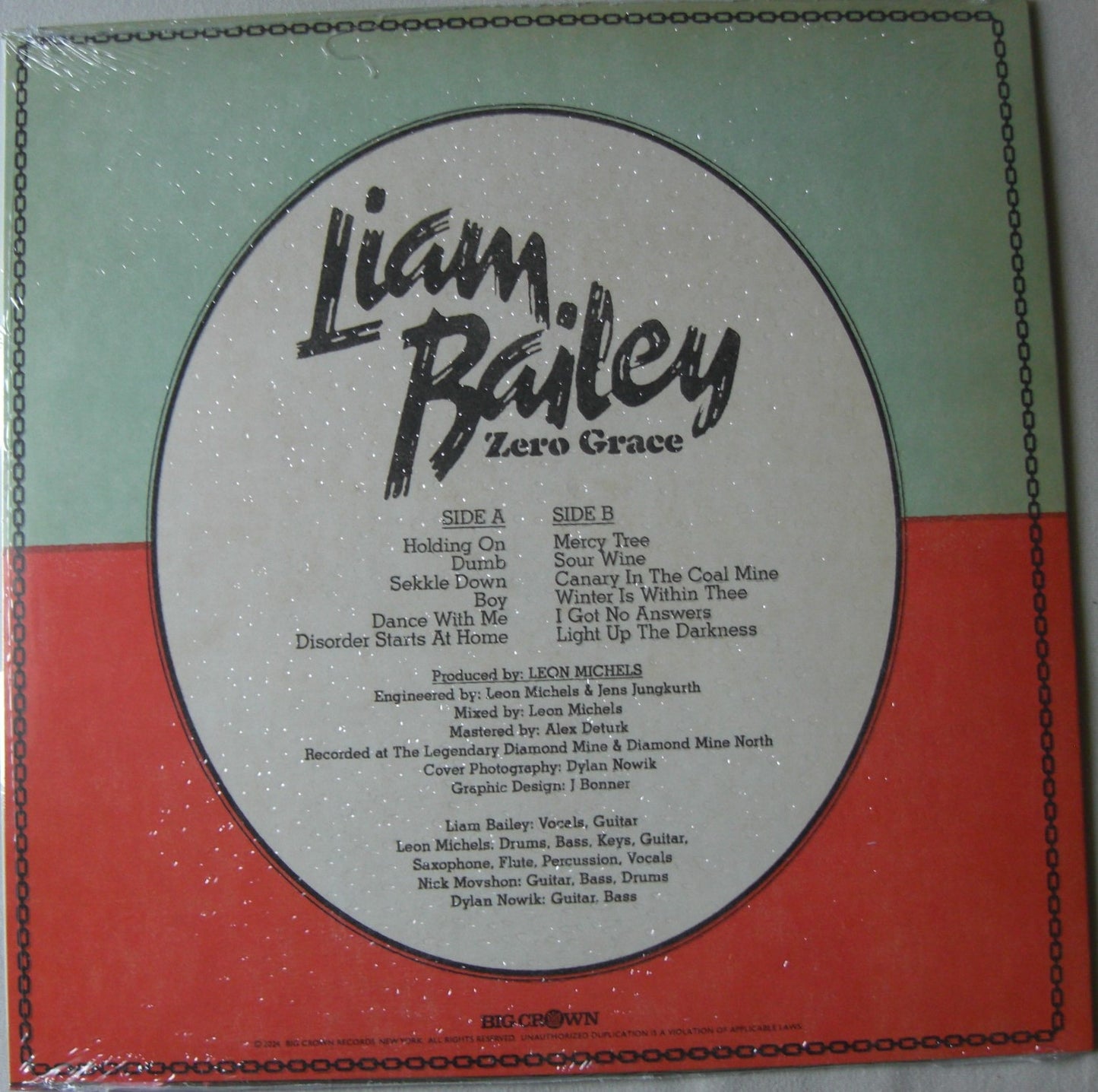 Liam Bailey – Zero Grace Vinyl, LP, Album black