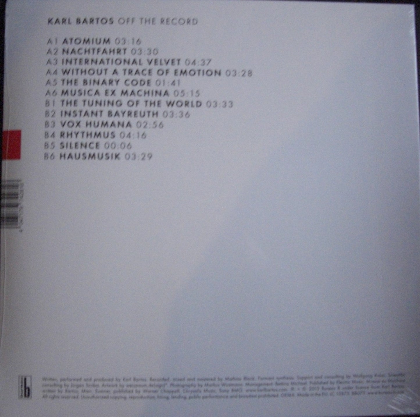 Karl Bartos – Off The Record Vinyl, LP, Album