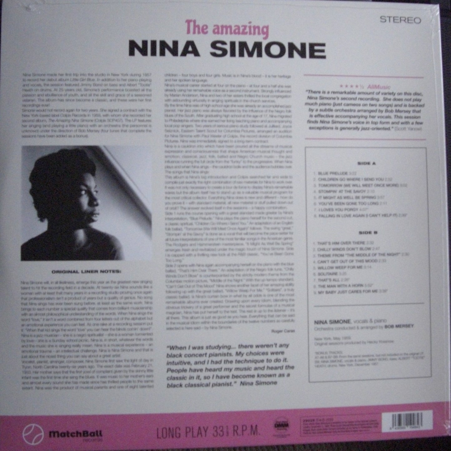 Nina Simone – The Amazing Nina Simone Vinyl, LP, Album, Limited Edition, Reissue 180g