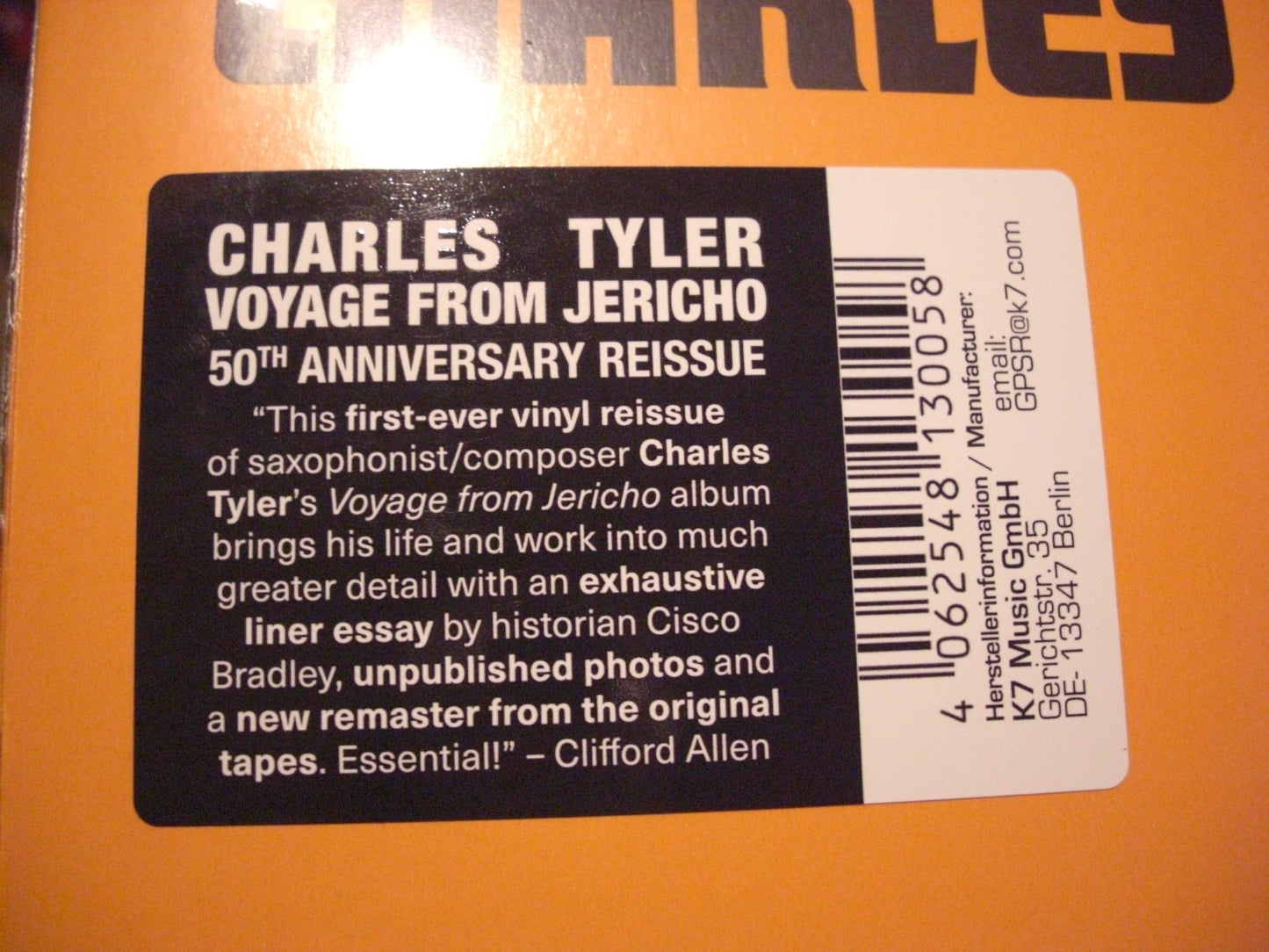 Charles Tyler Ensemble - Voyage From Jericho Vinyl, LP, Album, Reissue