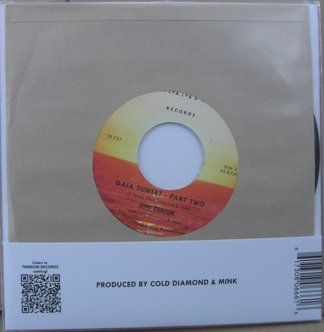 Jimi Tenor And Cold Diamond & Mink – Gaia Sunset 7"