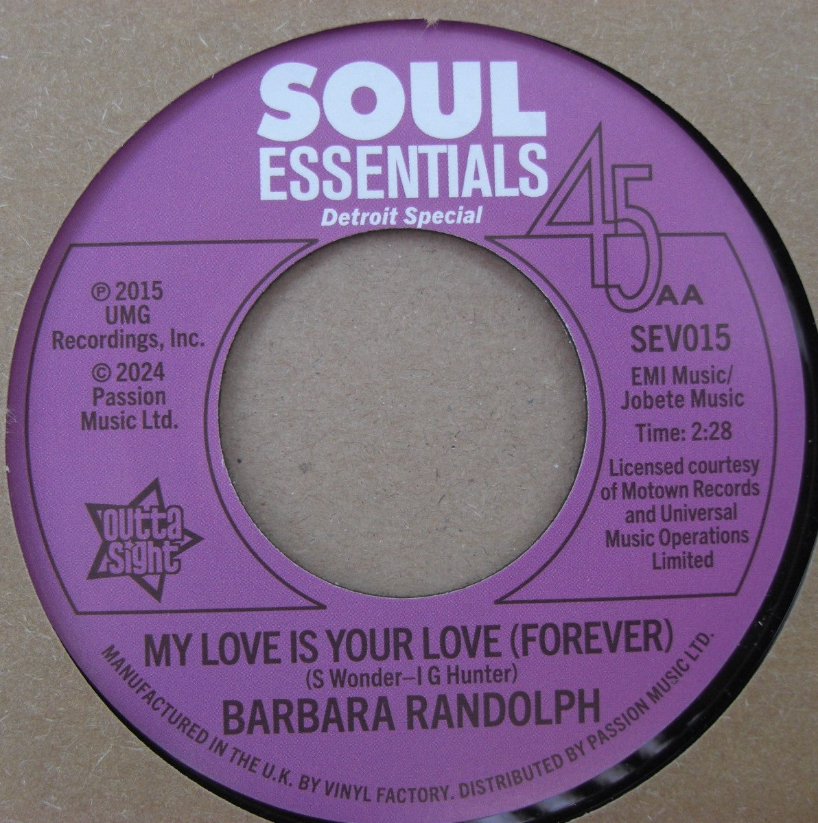 Barbara Randolph – I Got A Feeling / My Love Is Your Love 7"