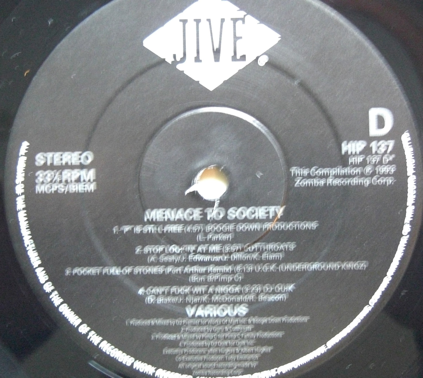 Menace II Society - Soundtrack 2x Vinyl LP Compilation UK 1993