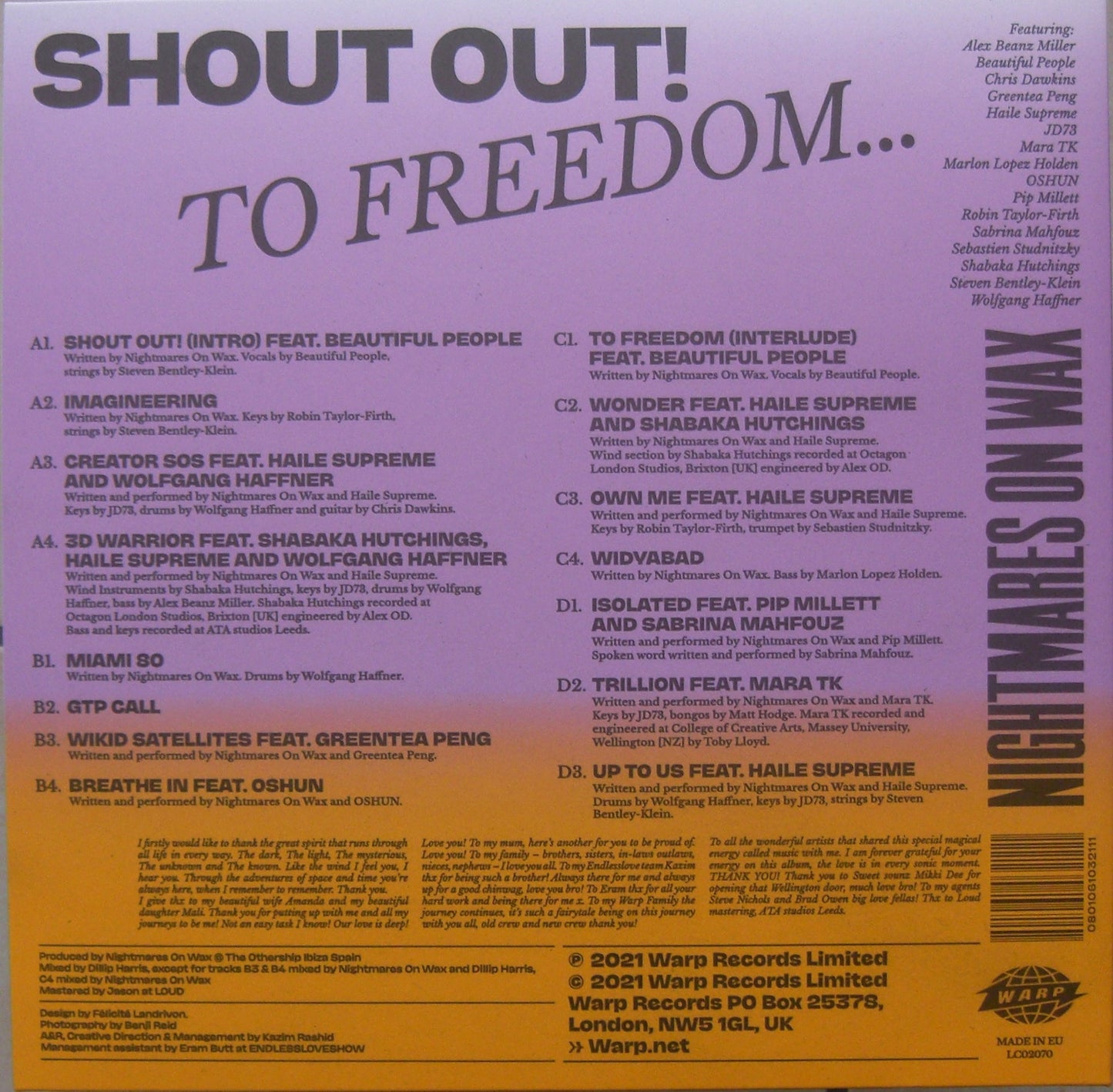 Nightmares On Wax – Shout Out! To Freedom... 2x vinyl, LP, album