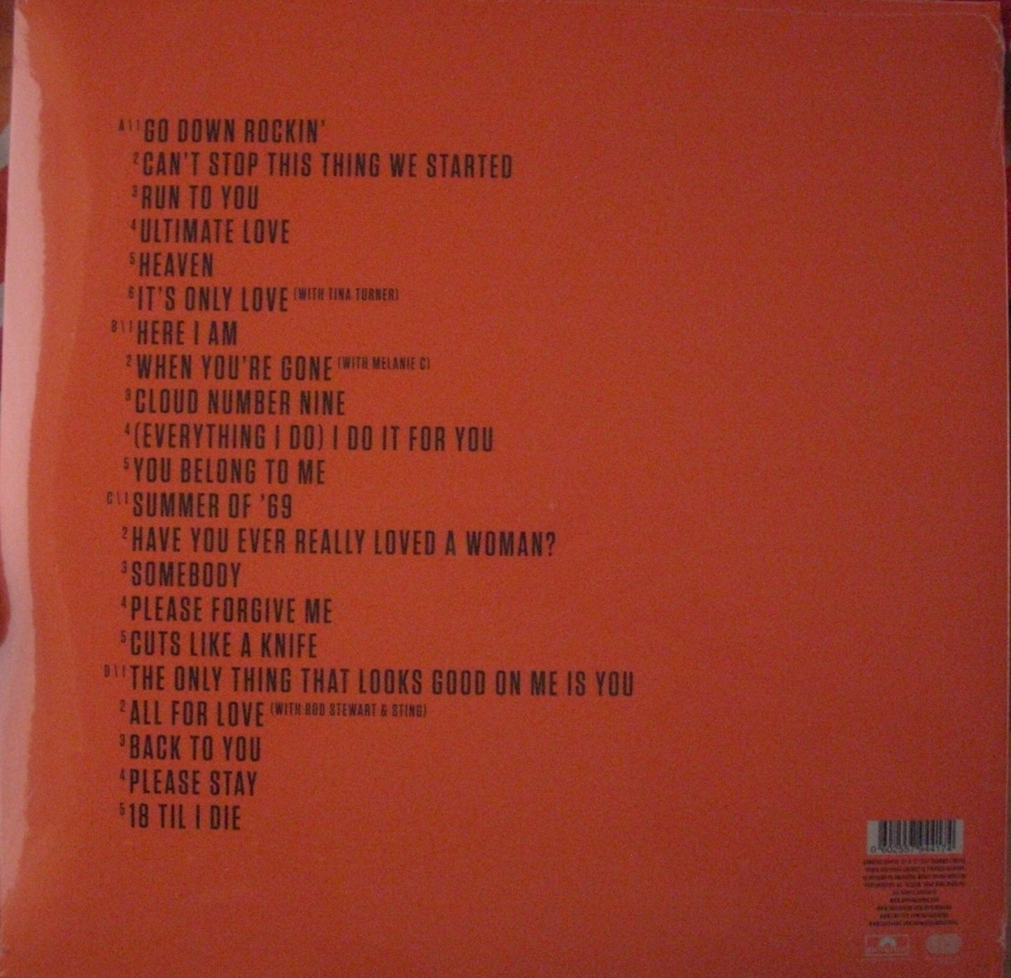 Bryan Adams – Ultimate 2x Vinyl, LP, Compilation 180g