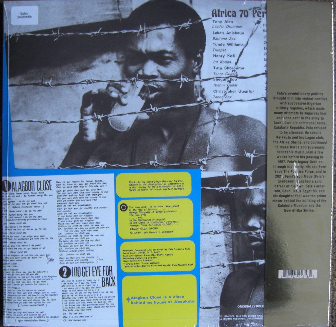 Fela Ransome Kuti & Africa 70 – Alagbon Close Vinyl, LP, Album, Limited Edt orange