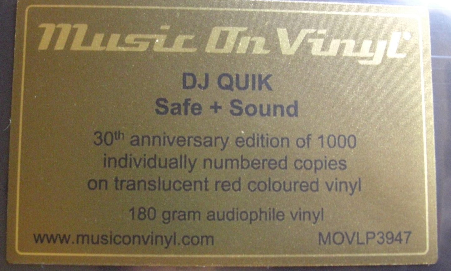 DJ Quik – Safe + Sound 2x Vinyl, LP, Album, Reissue, Numbered red translucent