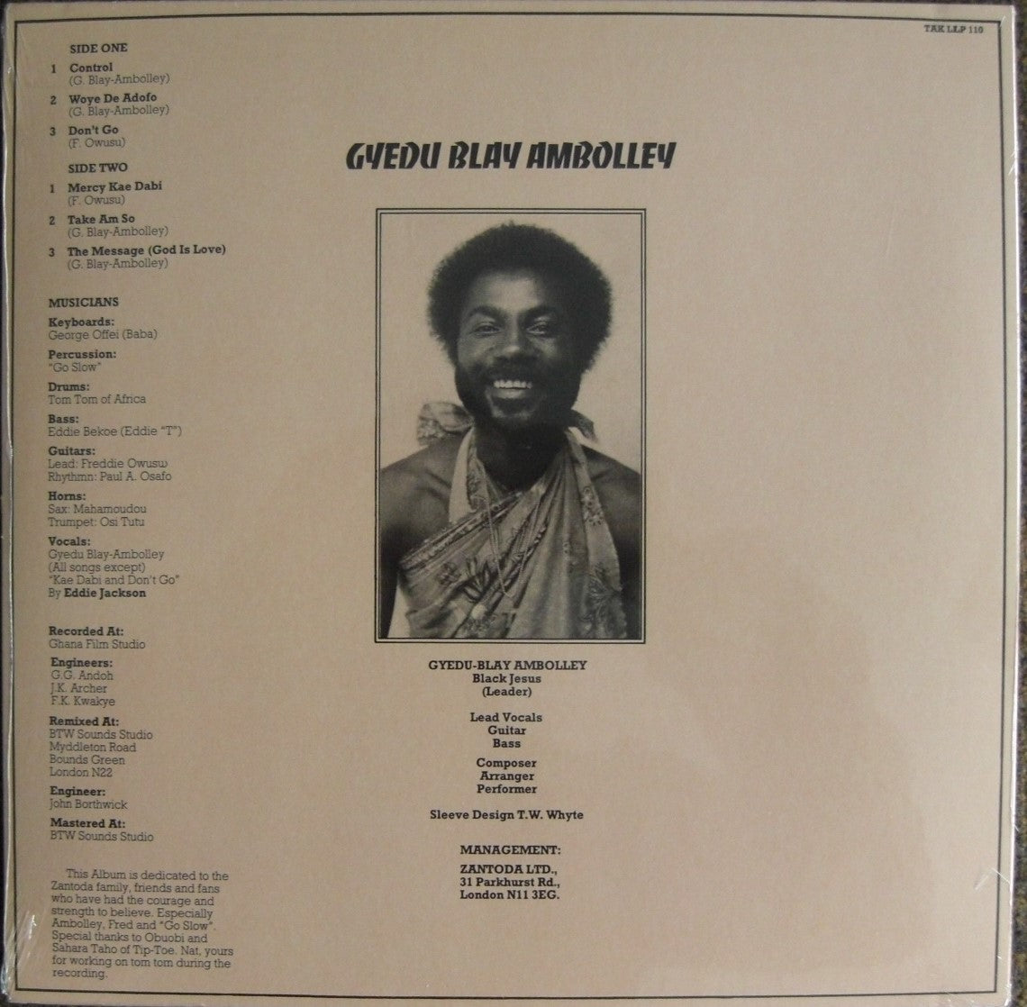 Gyedu Blay Ambolley & Zantoda Mark III – Control Vinyl, LP, Album