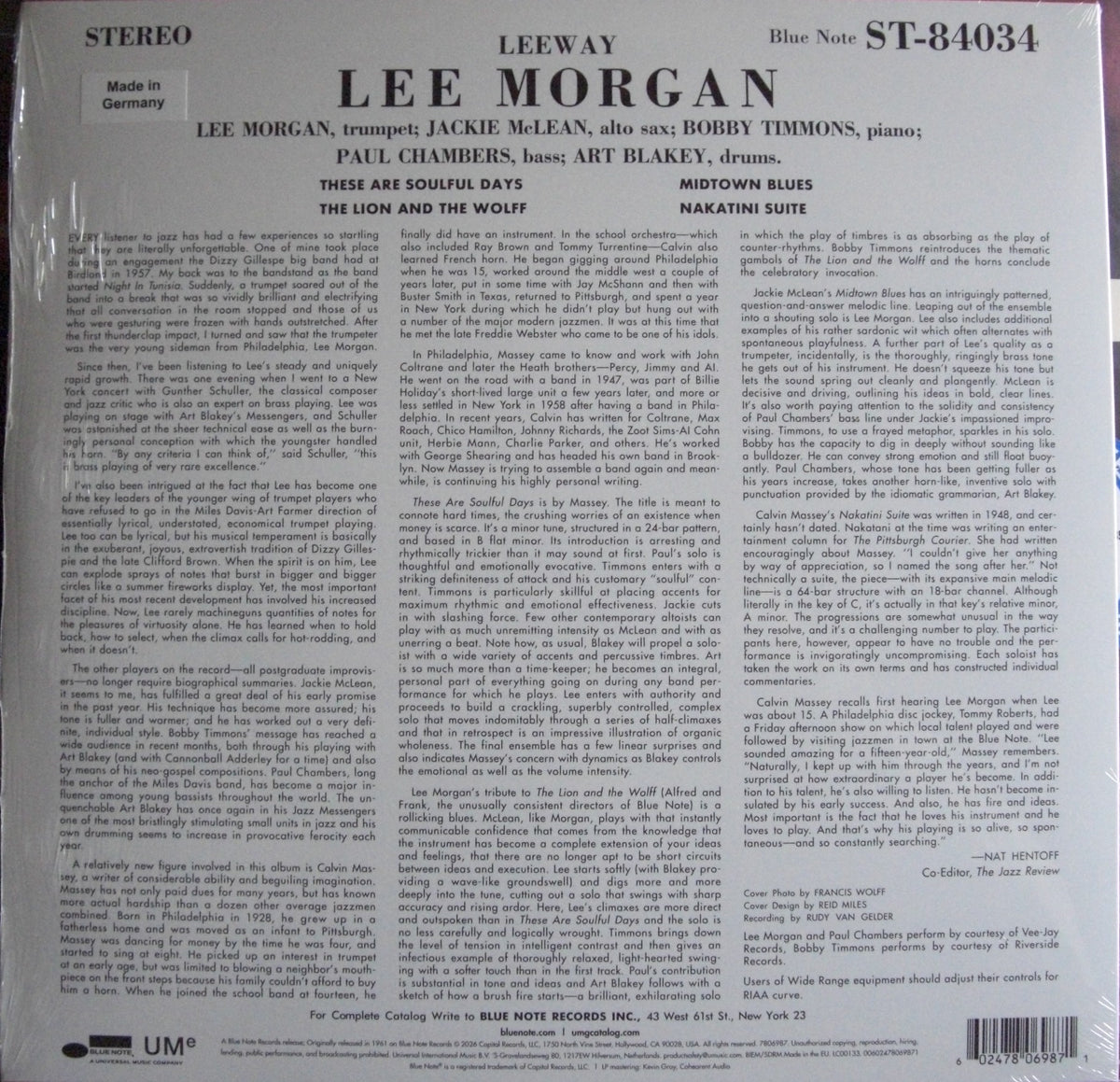 Lee Morgan – Leeway Vinyl, LP, Album, Reissue, 180g