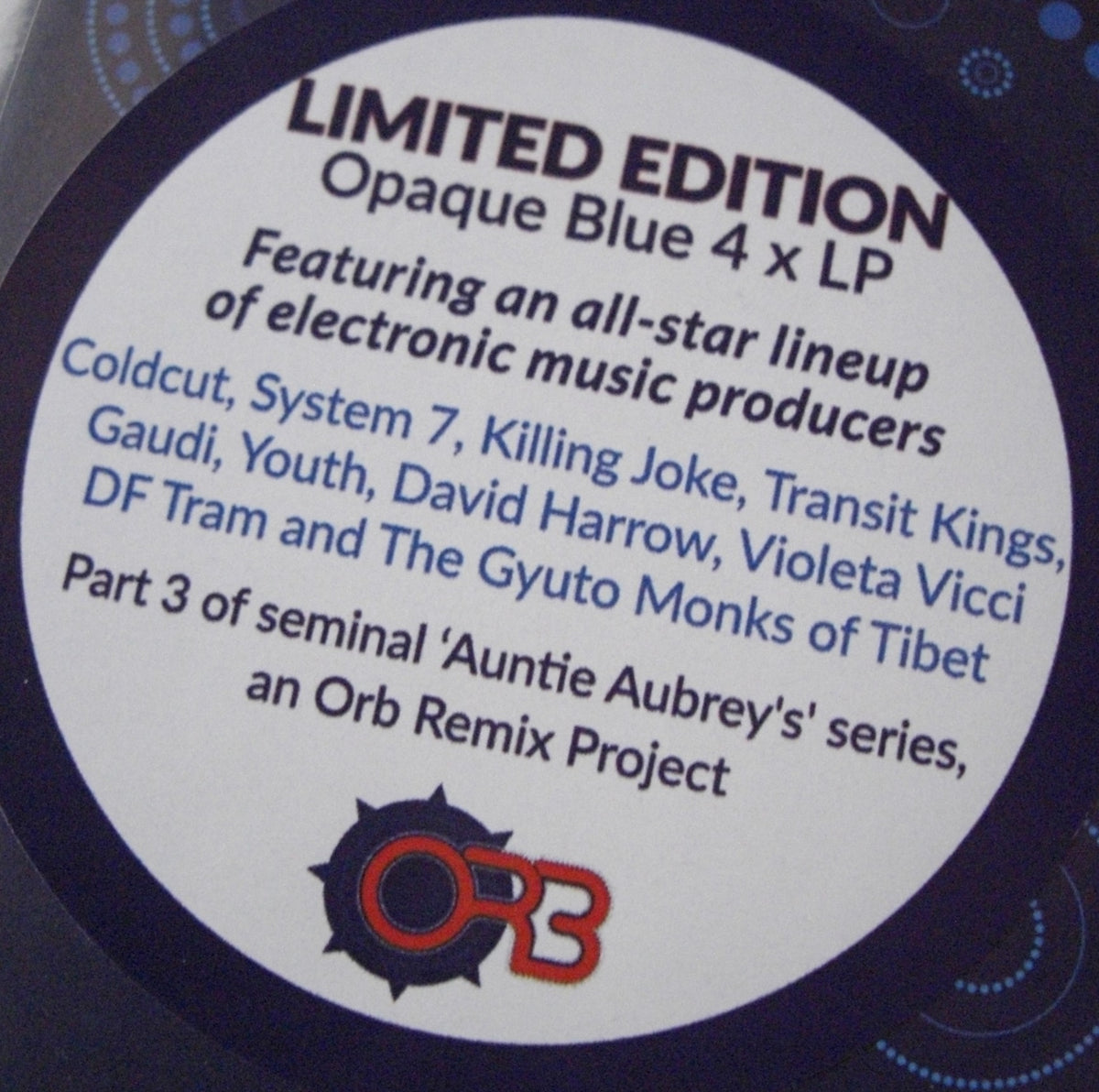 The Orb Remix Project - Auntie Aubrey's Excursions Beyond The Call Of Duty Pt. 3 Vinyl, 4xLP, Álbum, Ed. limitada azul