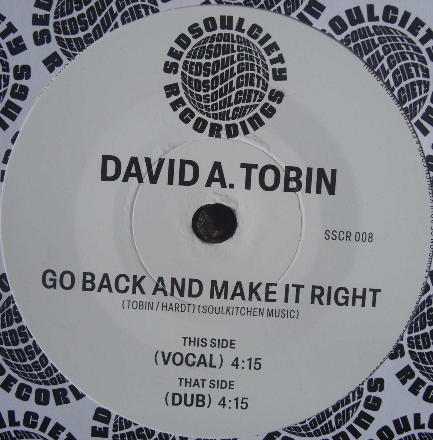 David A. Tobin – Go Back And Make It Right Vinyl, 7"