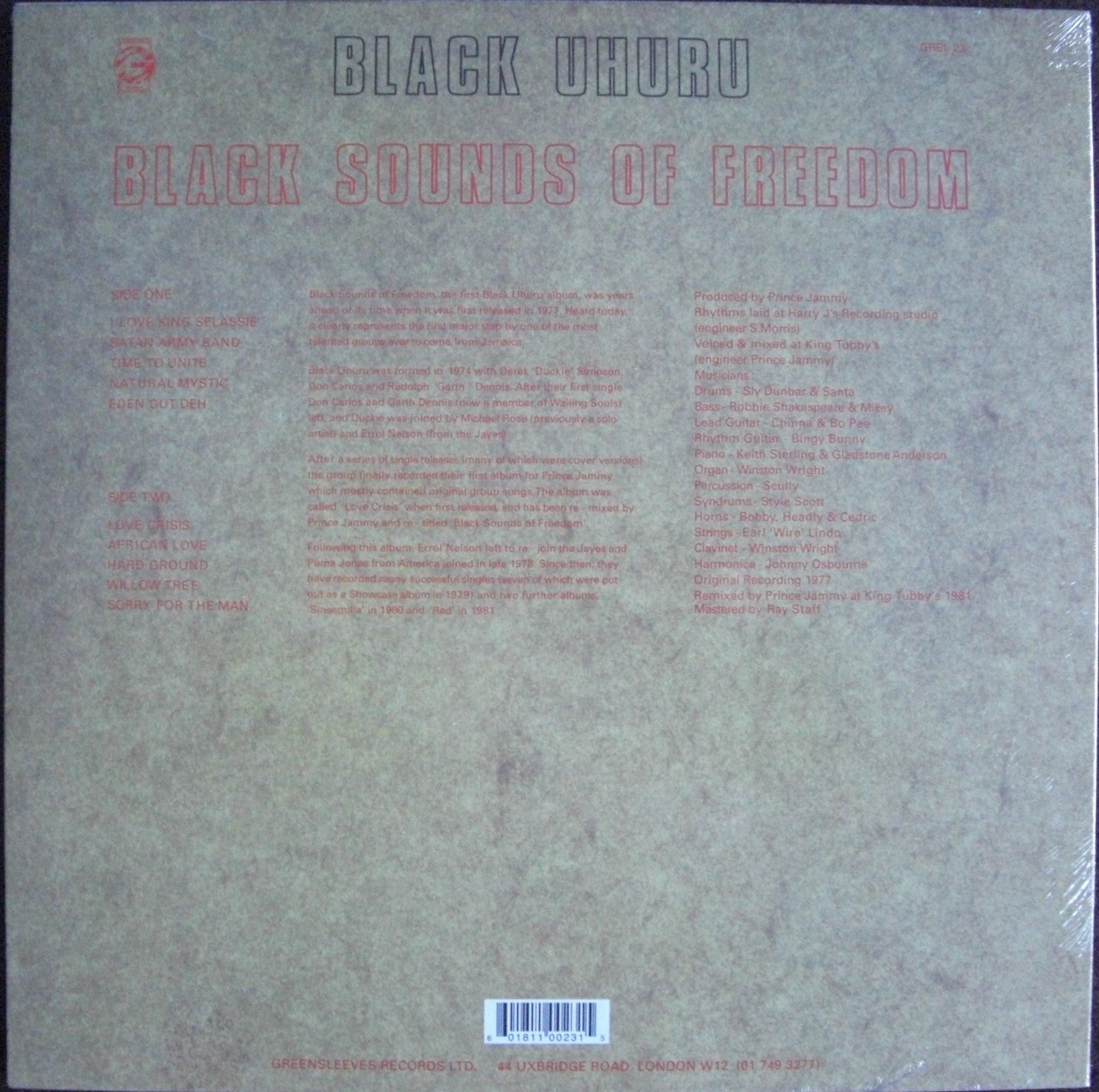 Black Uhuru – Black Sounds Of Freedom Vinyl, LP, Album, Reissue