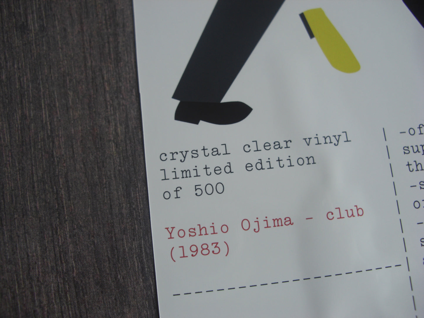 Yoshio Ojima – Club Vinyl, LP, Limited Edt, Reissue Crystal Clear