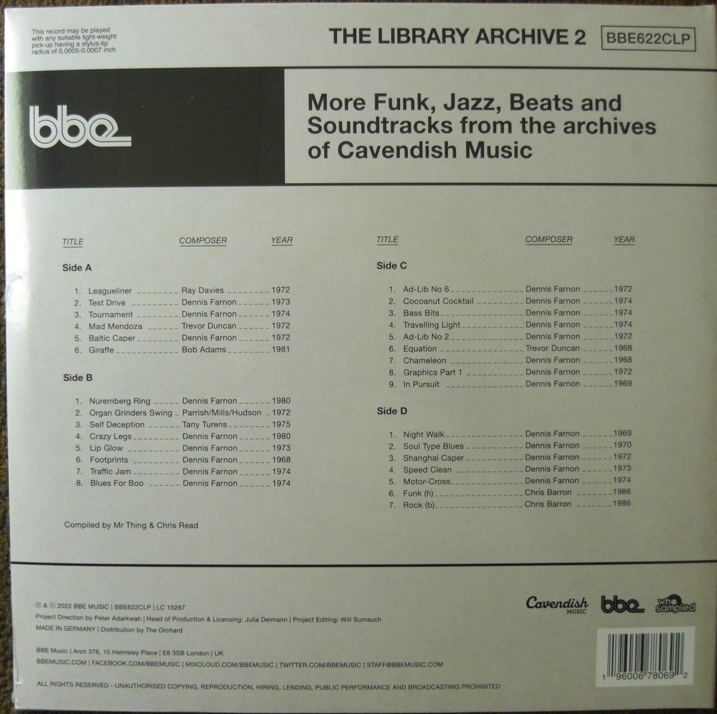 The Library Archive 2 - Archives Of Cavendish Music 2 x Vinyl, LP Compilation