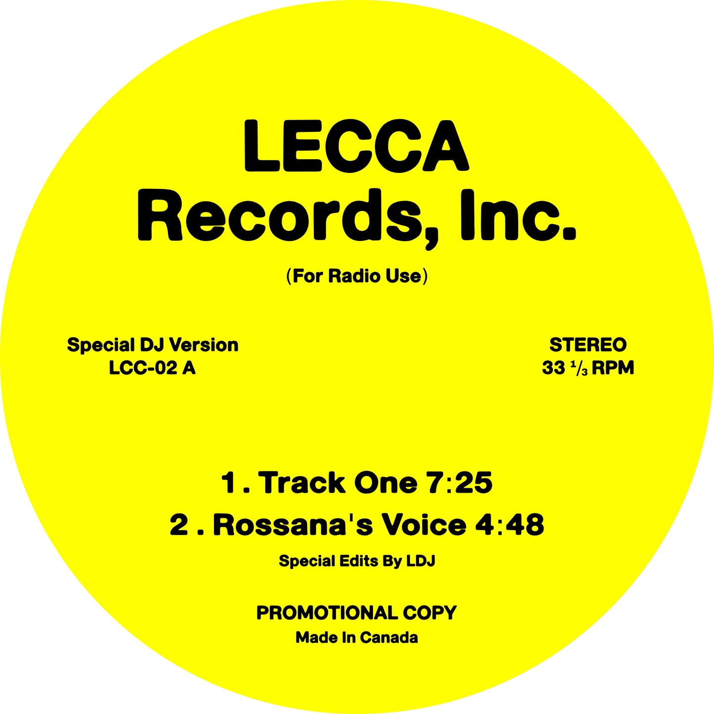 Unknown Artists - Lecca 02 (LDJ Edits) Vinyl, 12"