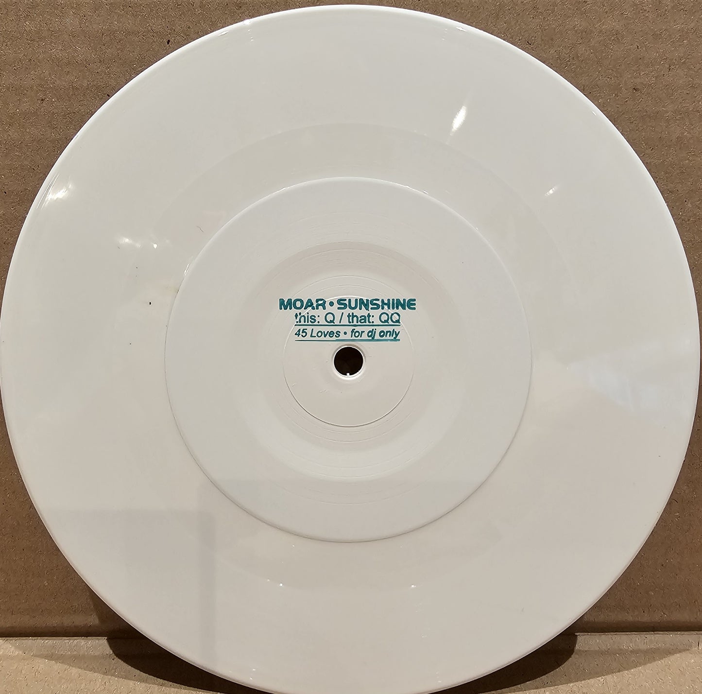 Moar - Sunhine (Q-QQ) Vinyl, 7", White