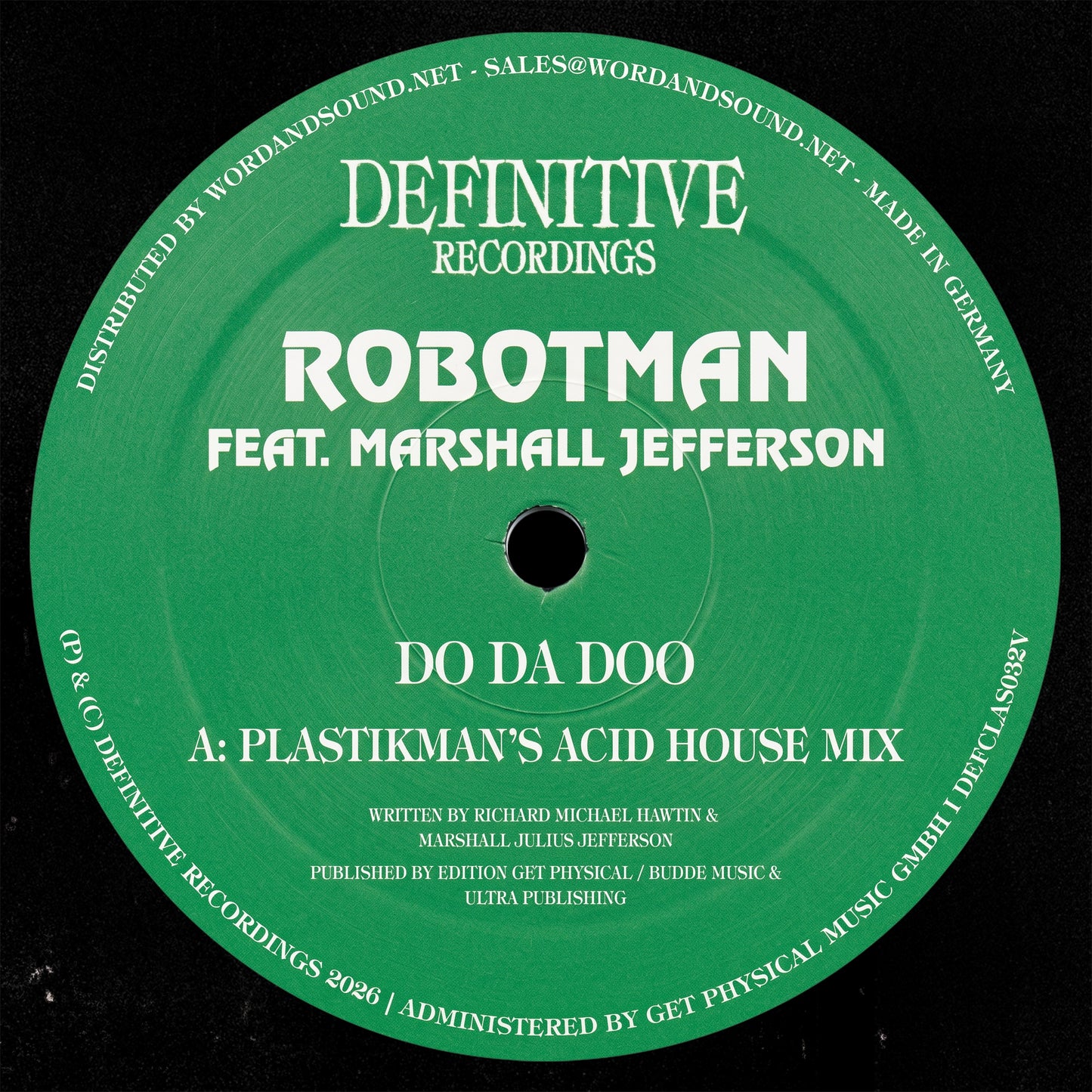 Robotman - Do Da Doo (Plastikman's 'Acid House' Remix) Vinyl, 12", Repress