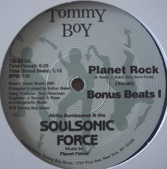 Afrika Bambaataa & The Soul Sonic Force Music By Planet Patrol – Planet Rock Vinyl, 12", Reissue