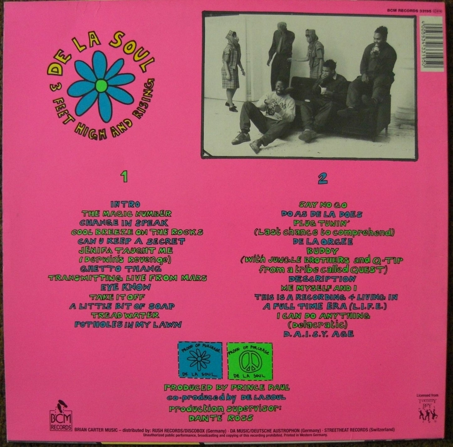De La Soul – 3 Feet High And Rising Vinyl, LP, Album EU 1989