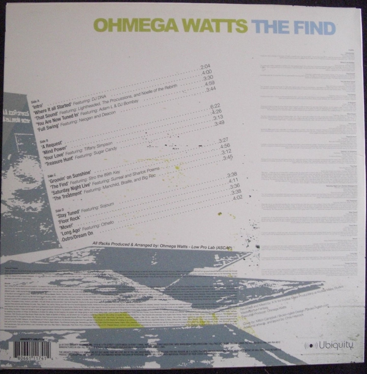 Ohmega Watts – The Find 2 x Vinyl, LP, Album US 2005