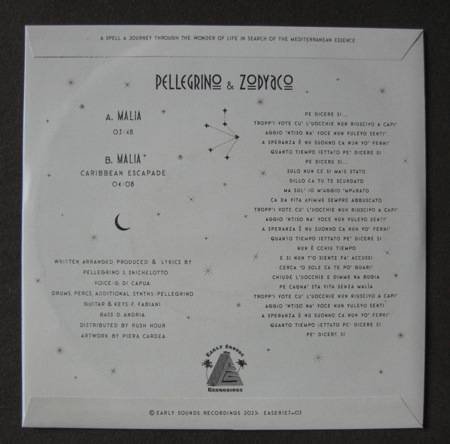 Pellegrino & Zodyaco – Malìa Vinyl, 7"