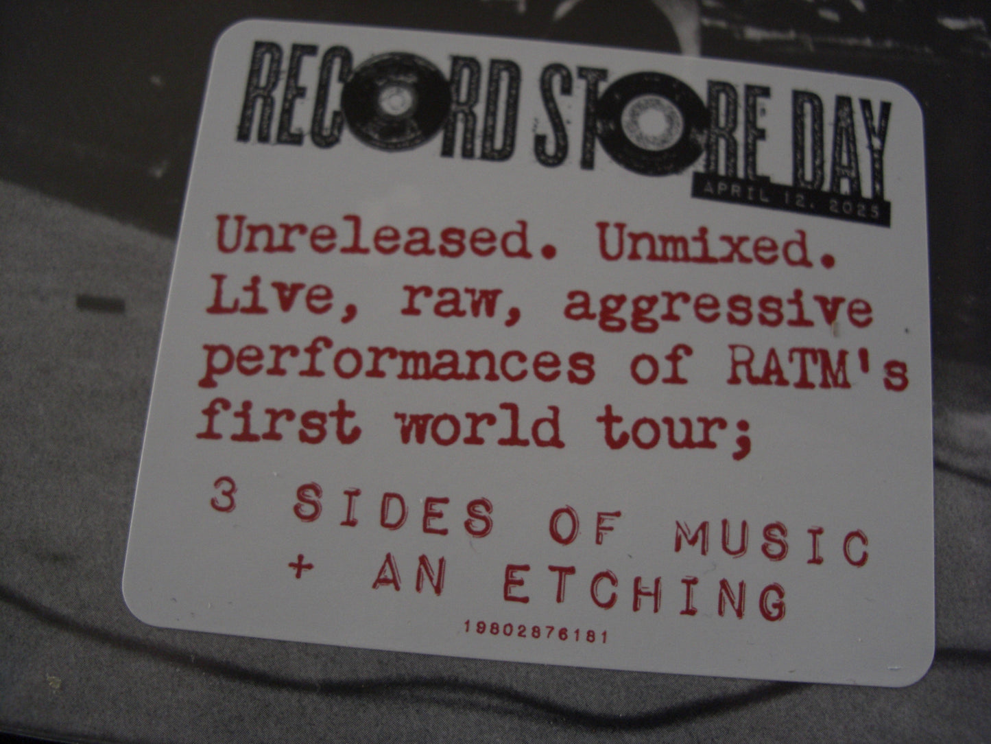 Rage Against The Machine – Live On Tour 1993 Vinyl, 2xLP, Album RSD 2025