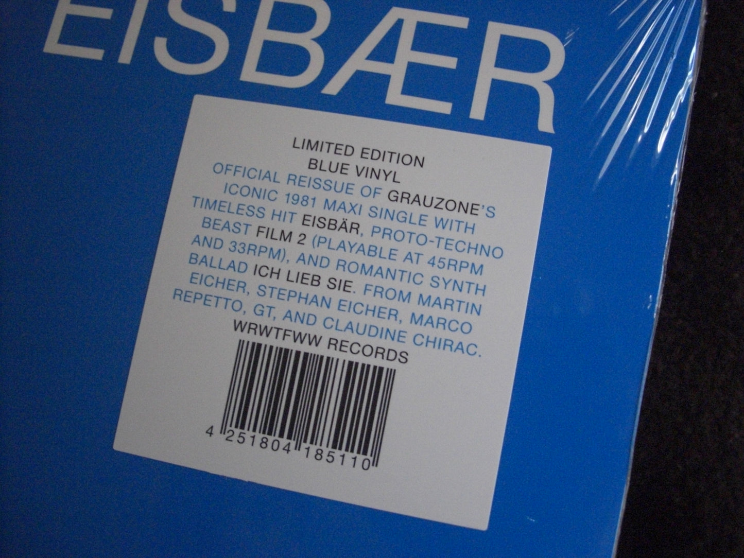 Grauzone – Eisbær Vinyl, 12", Reissue 2025, Blue