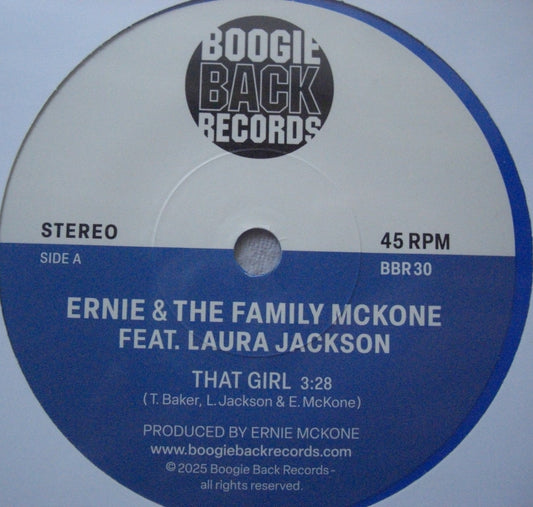 Ernie & The Family McKone Feat. Laura Jackson – That Girl Vinyl, 7" Limited blue