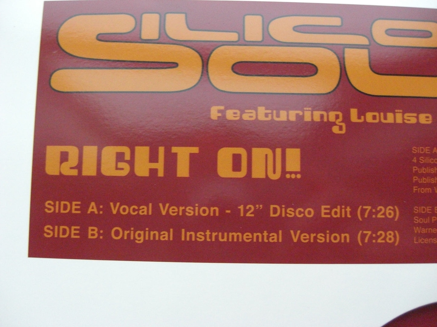 Silicone Soul – Right On! Vinyl, 12" Single