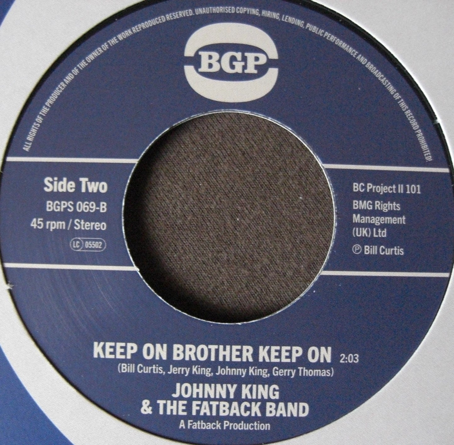 Fatback Brother Bill Curtis / Johnny King  & The Fatback Band – Dance Girl / Keep On Brother Keep On 7"