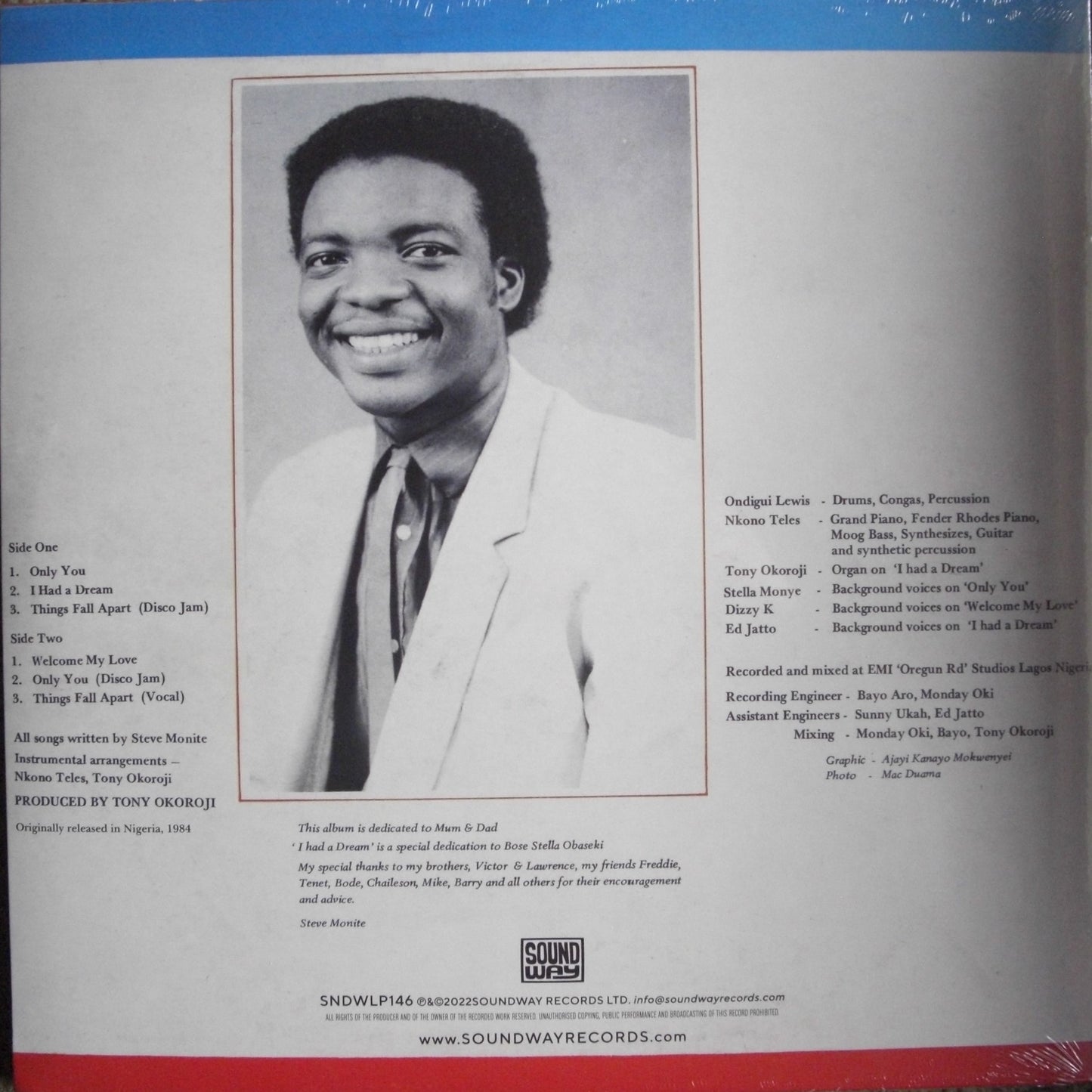 Steve Monite – Only You Vinyl, LP, Album, Reissue