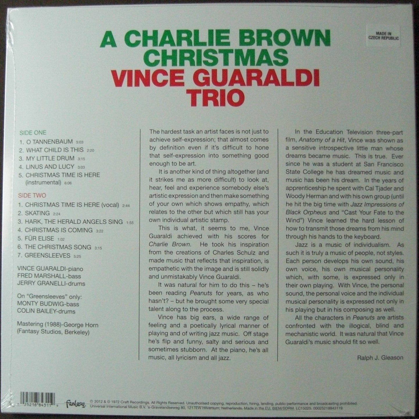 Vince Guaraldi Trio – A Charlie Brown Christmas Vinilo, LP, Álbum verde