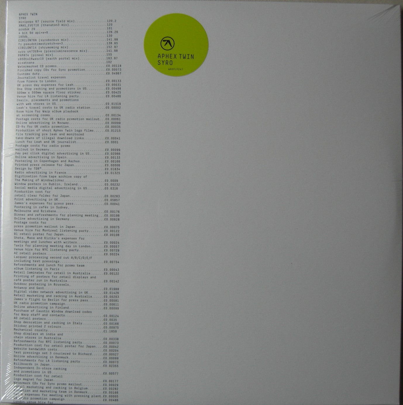 Aphex Twin – Syro 3x Vinyl, 12" Album