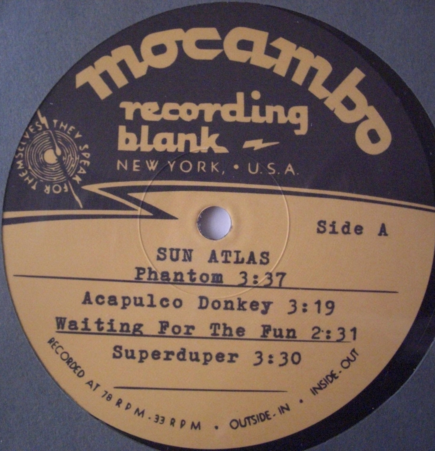 Sun Atlas - Mythical „Lost“ EP (Acetate Mixes) Vinyl, 10", EP