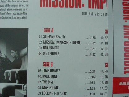 Danny Elfman - Mission Impossible Soundtrack 2 x Vinilo, LP Álbum rojo