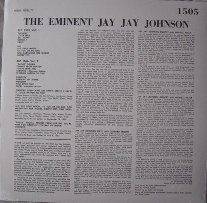 J.J. Johnson - The Eminent Jay Jay Johnson Volume 1 Vinyl, LP, Compilation, Reissue