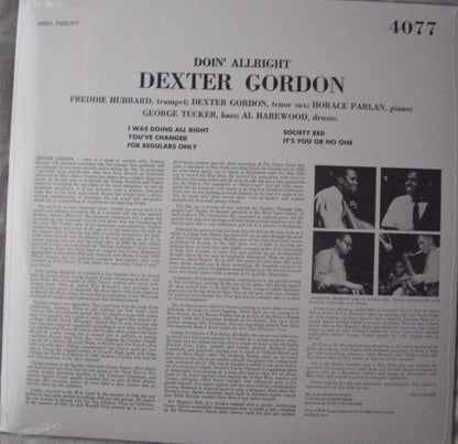 Dexter Gordon – Doin' Alright Vinyl, LP, Album, Reissue
